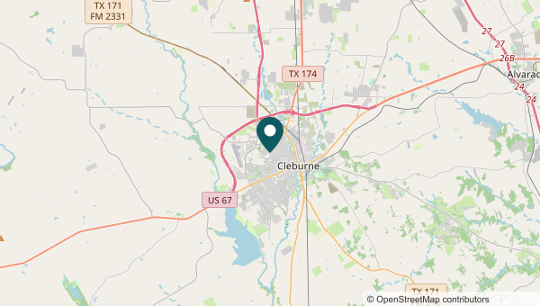 Cleburne area map